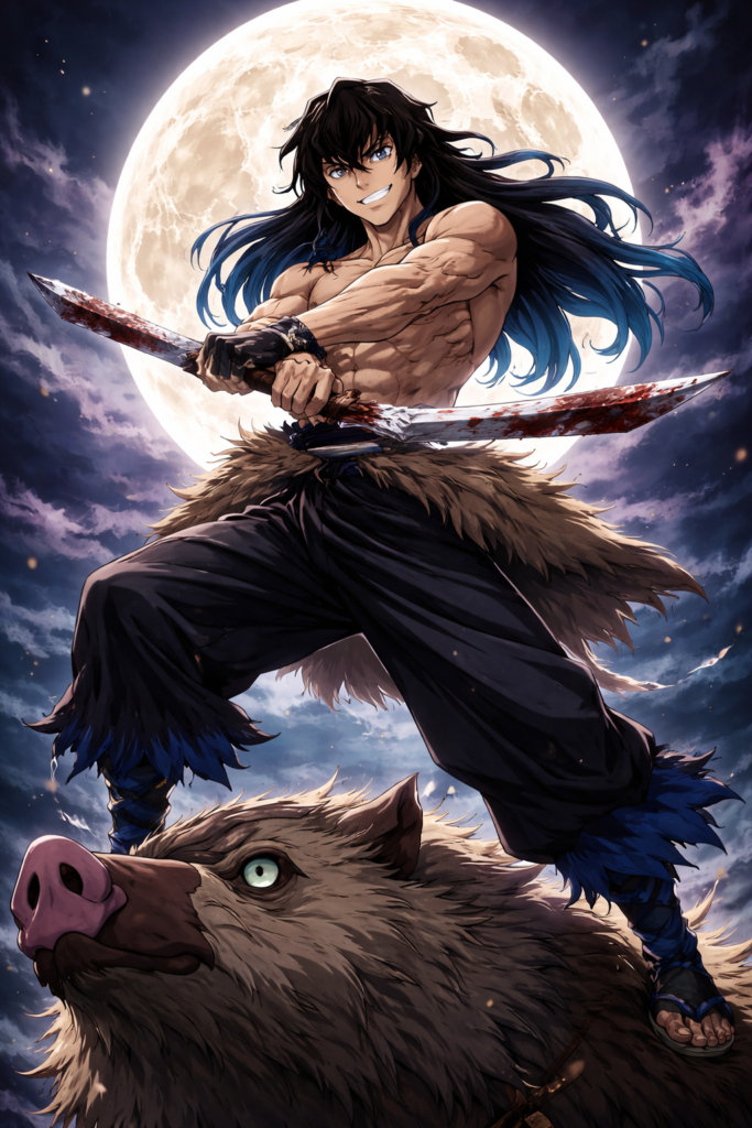 Inosuke Awesome Beast Breathing 9K Anime Wallpaper