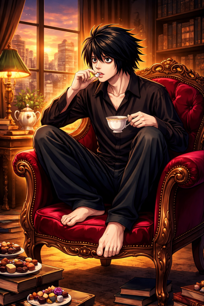 L Detective Pose 4K HD Background Wallpaper