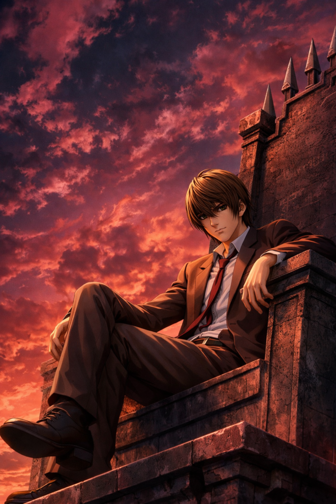 Light Yagami Stylish Dark Aesthetic Wallpaper 4K