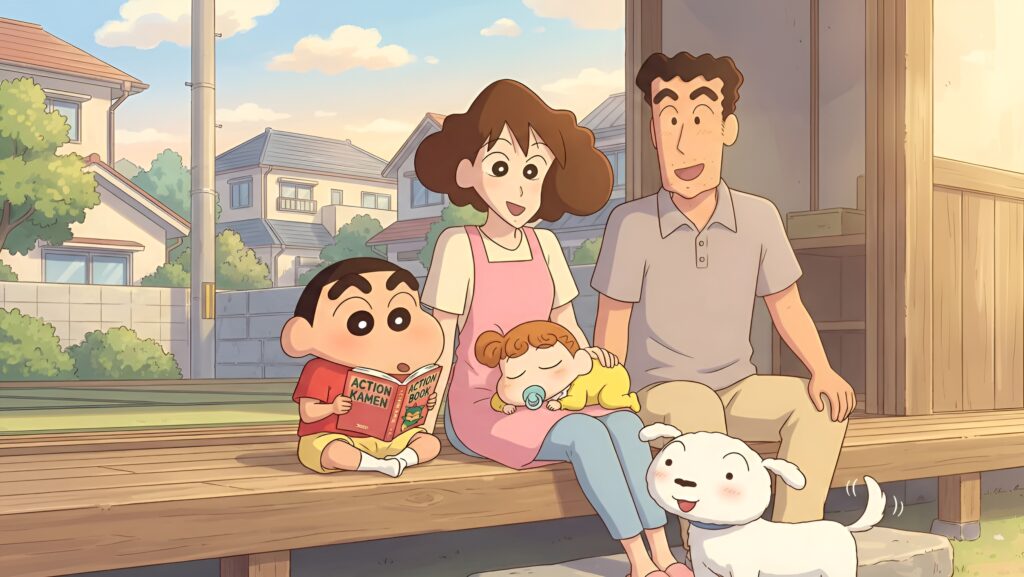 Shinchan Family 5K PC Wallpaper – Crayon Shin-chan Ultra HD Desktop Background