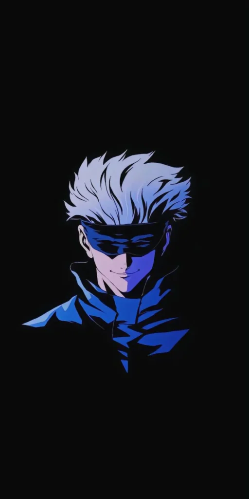 Gojo Satoru 12K Dark Theme Anime Wallpaper