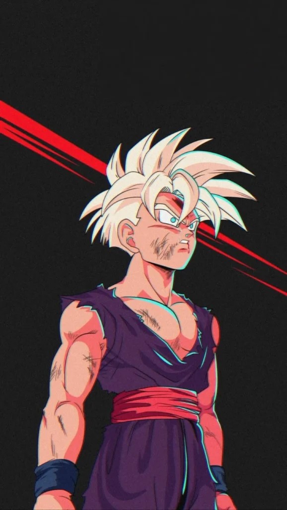 Epic battle wallpaper of Goku Vegeta and Gohan