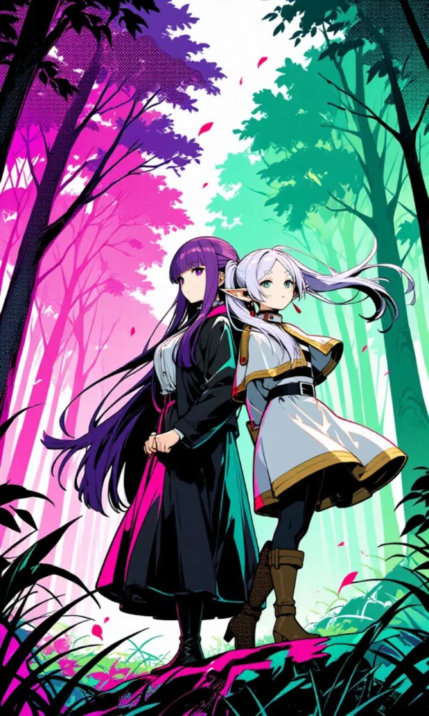 Frieren Elegant Anime Art Wallpaper