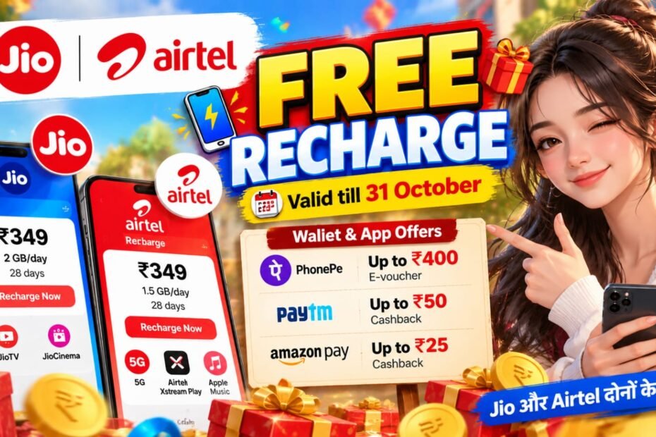 Jio Airtel Free Recharge Offer 2026